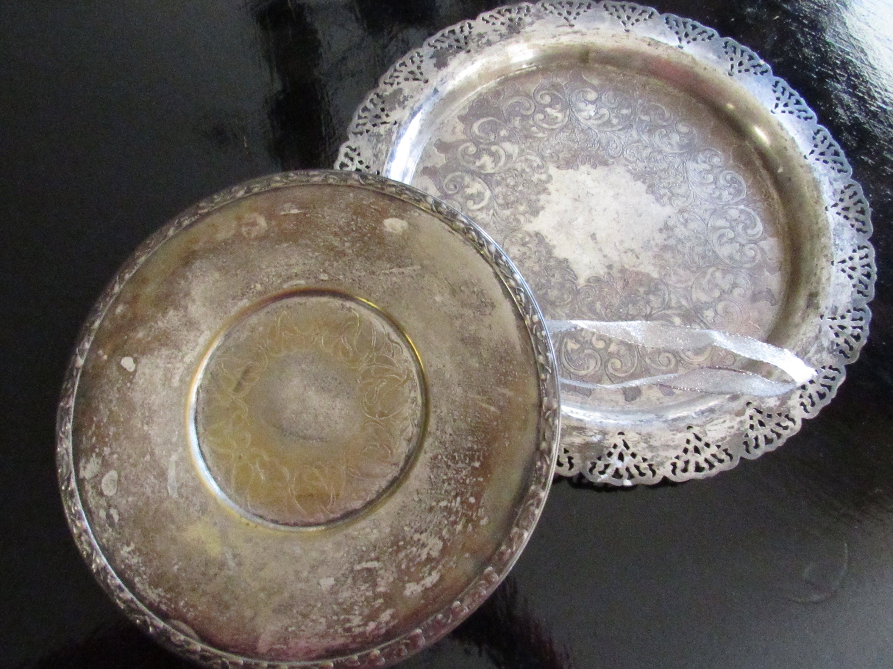 Vintage Silverplate Trays EACH Serving Barware Cordial Tray Vanity