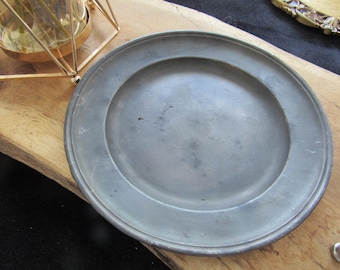Vintage ASL Pewter Early American Salad Plate Museum Finish