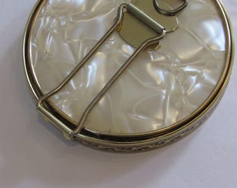 Vintage MCM Marbleized Celluloid Folding Travel Mirror Japan
