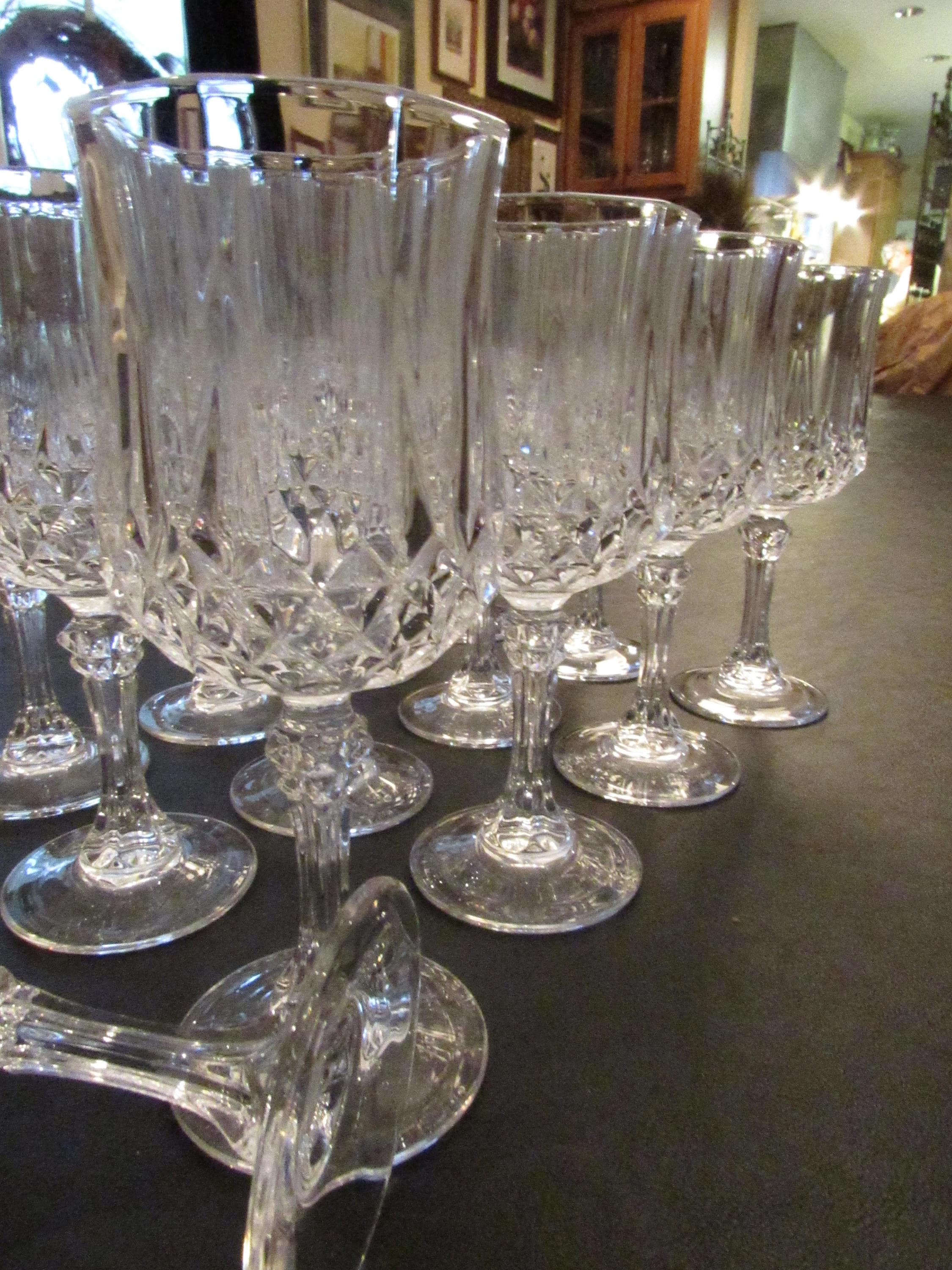 Lead Crystal Water Glass, 24 Percent Lead Crystal, Set of Five, Looks  Similar to Cristal D'arques Longchamps Clear Pattern, Not Exact Match 