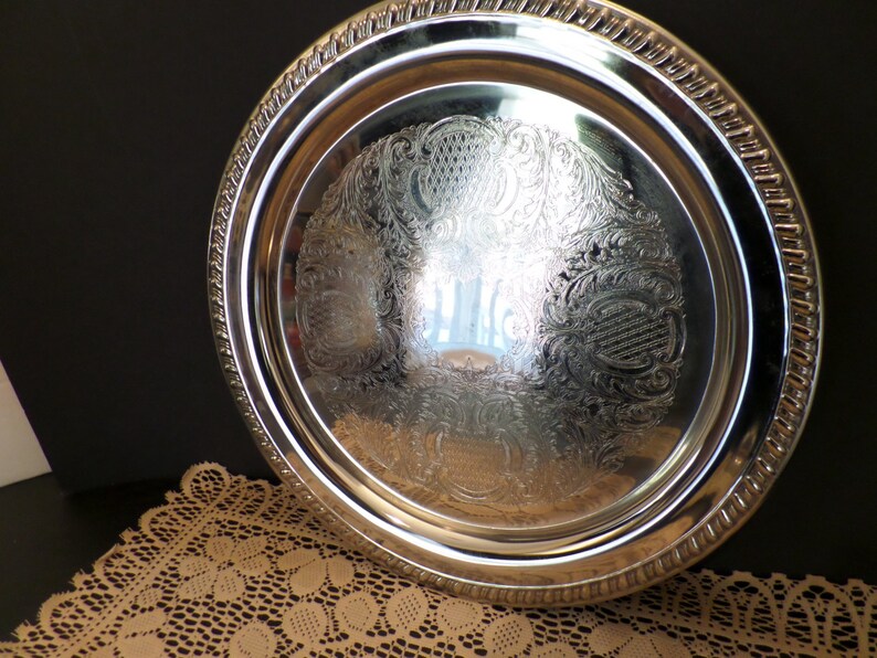 Vintage Leonard Silver Plate Serving Tray Italy Etsy