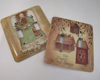 Vintage Metal LIGHTSWITCH Plate EACH Country Farmhouse Decor