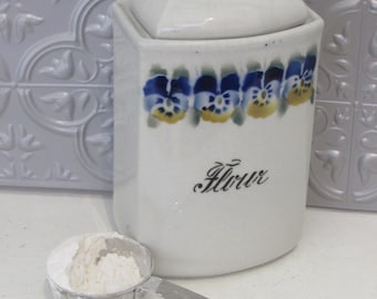 Antique Primitive German Flour Box Lidded Cannister Farmhouse Kitchen Decor