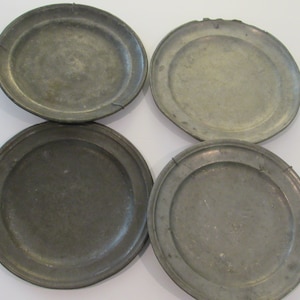 Antique PRIMITIVE 18th Century Pewter Plate EACH