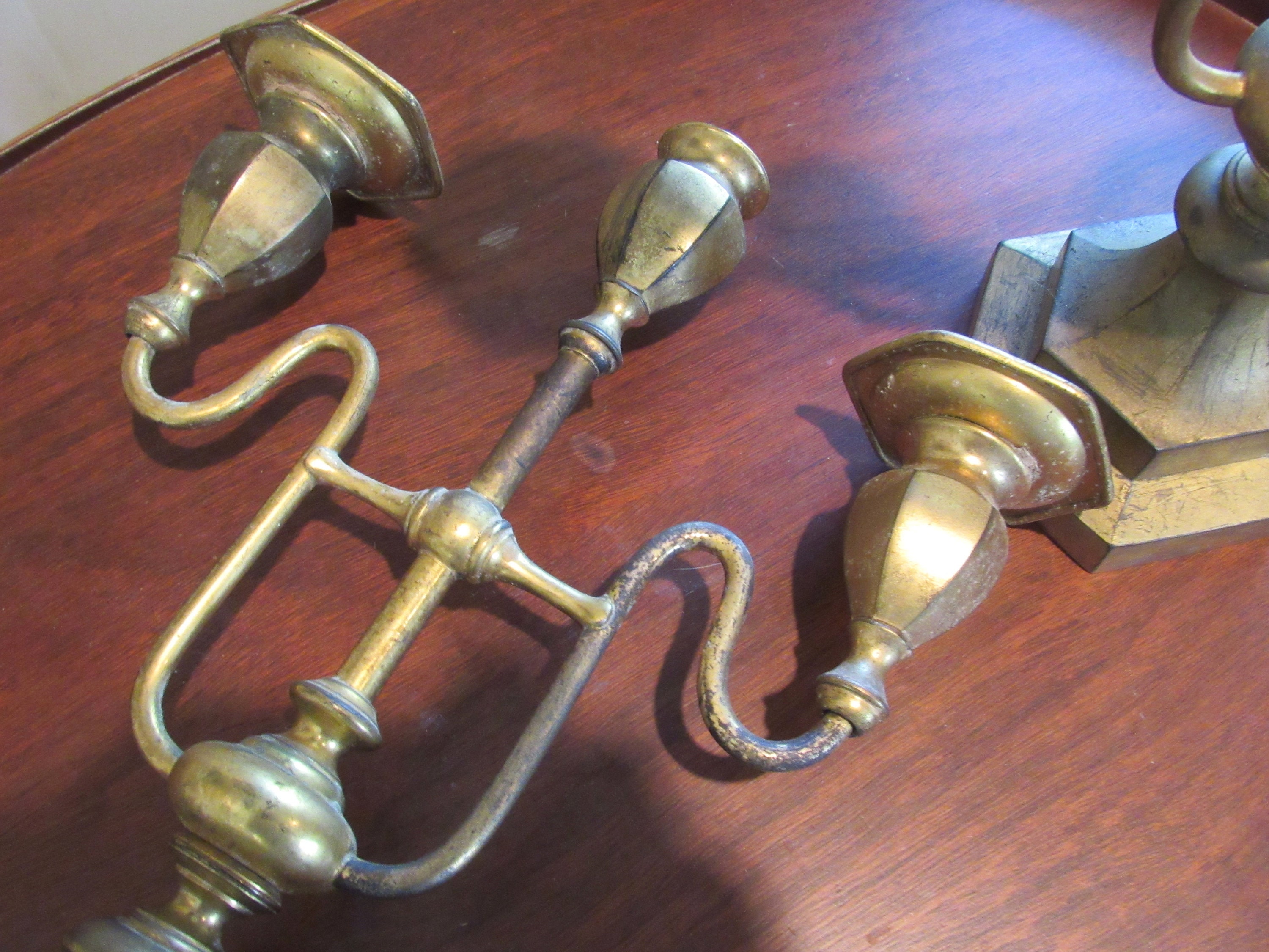 Vintage brass Ring Style Victorian candle holders Set Of 2
