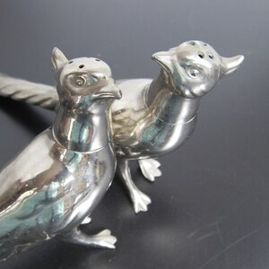 Vintage 959 Silver Pheasant Salt and Pepper Shaker Set