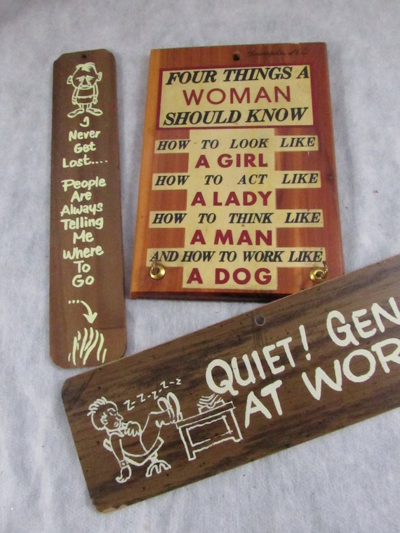 Vintage Mid Century Kitschy Wall Signs Plaque Key Holder EACH Etsy