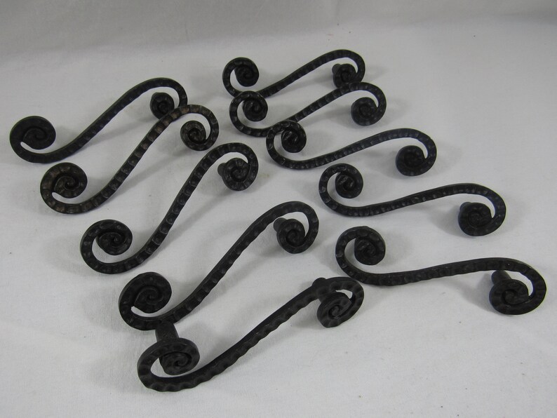 Hammered Metal Drawer Pulls or Drawer Knobs Scrolled Metal Etsy