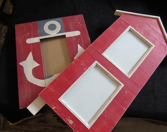 Vintage Distressed Wood Beach Style Hanging Frame EACH