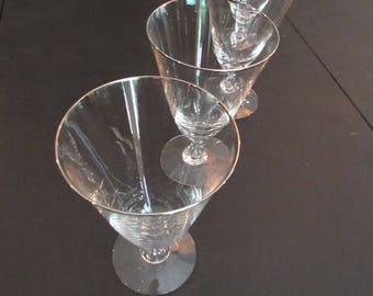 Vintage Silver Rim Crystal Footed Water Glasses Ice Tea Goblets Retro Barware Highball Craft Cocktail Beer