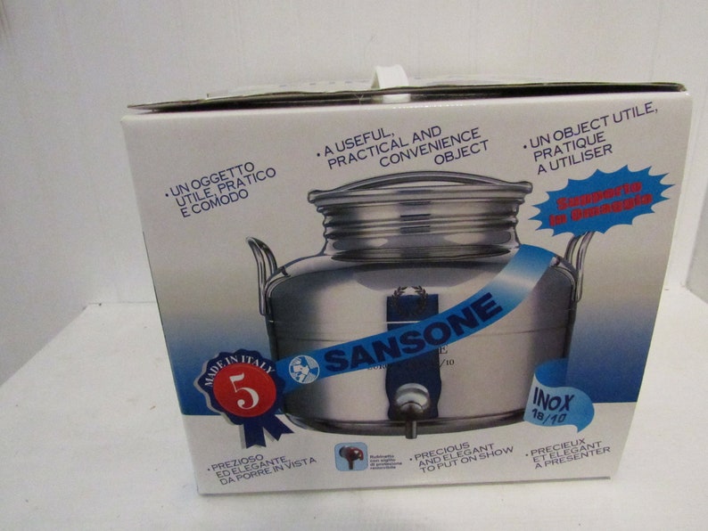 Sansone Stainless Steel Water /EVOO Dispenser With Stand Etsy