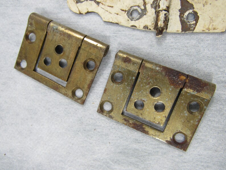 Antique Chipped Paint Hinge/brass Hinge EACH Hardware Crafting Etsy