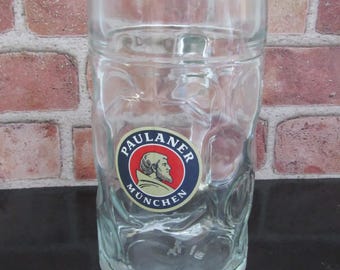 Vintage auténtico Oktoberfest litro cerveza Stein Paulaner Muchen taza