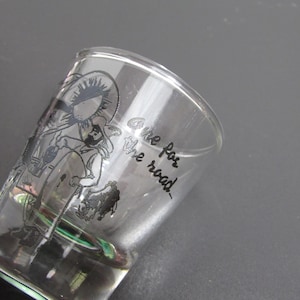Vintage Kitschy Western Cowboy Shot Glass Hong Kong "One For The Road"