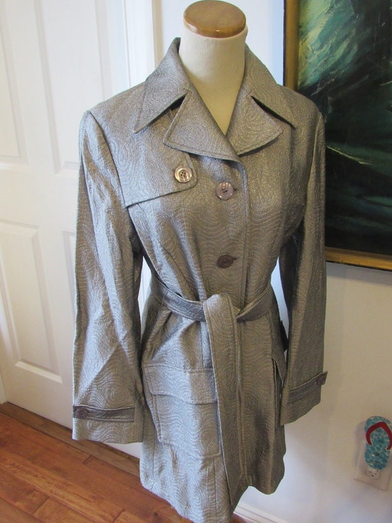 Vintage Shimmery Lightweight Spring Coat Size Med 