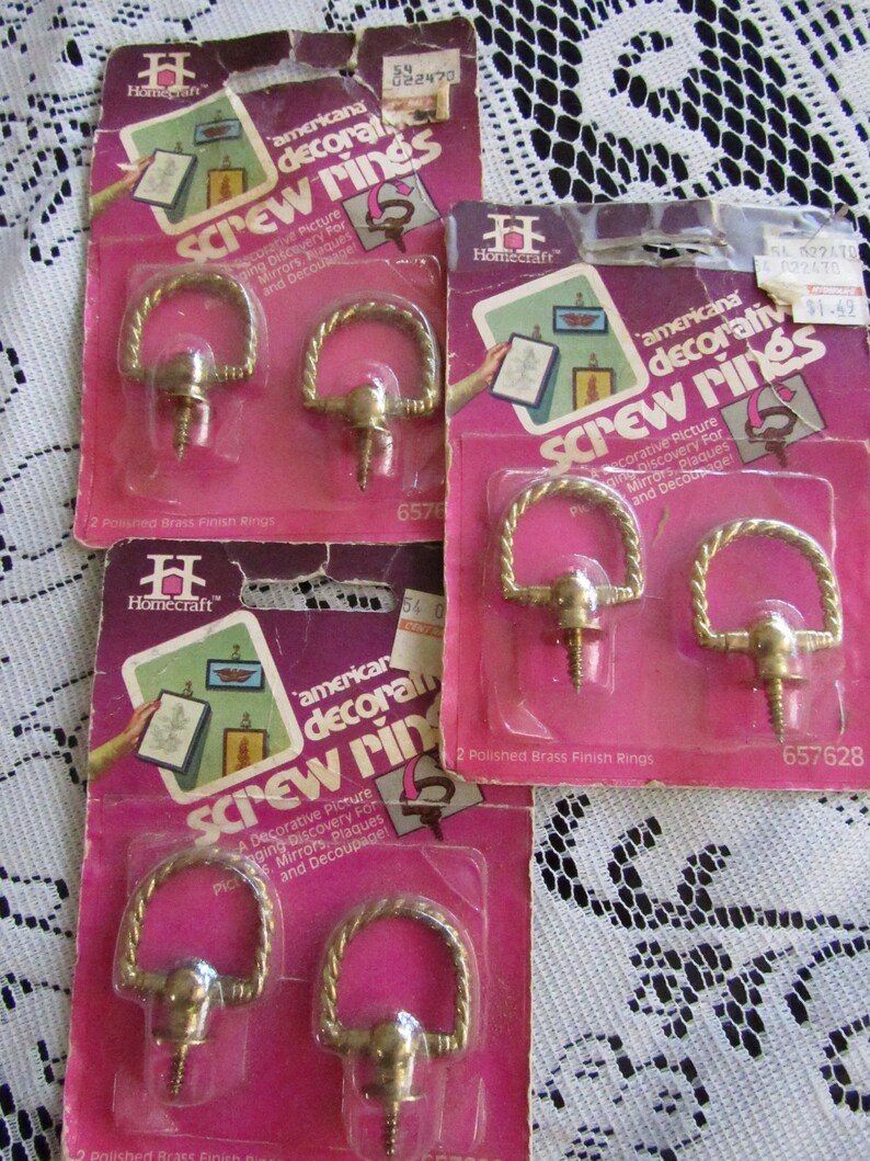 Vintage Decorative Eye Hook/screw Rings/swag Hook Crafting Etsy