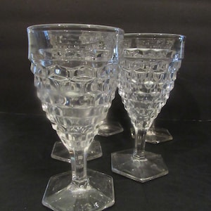 Antique EAPG FOSTORIA American Clear Footed Wine Water Goblets