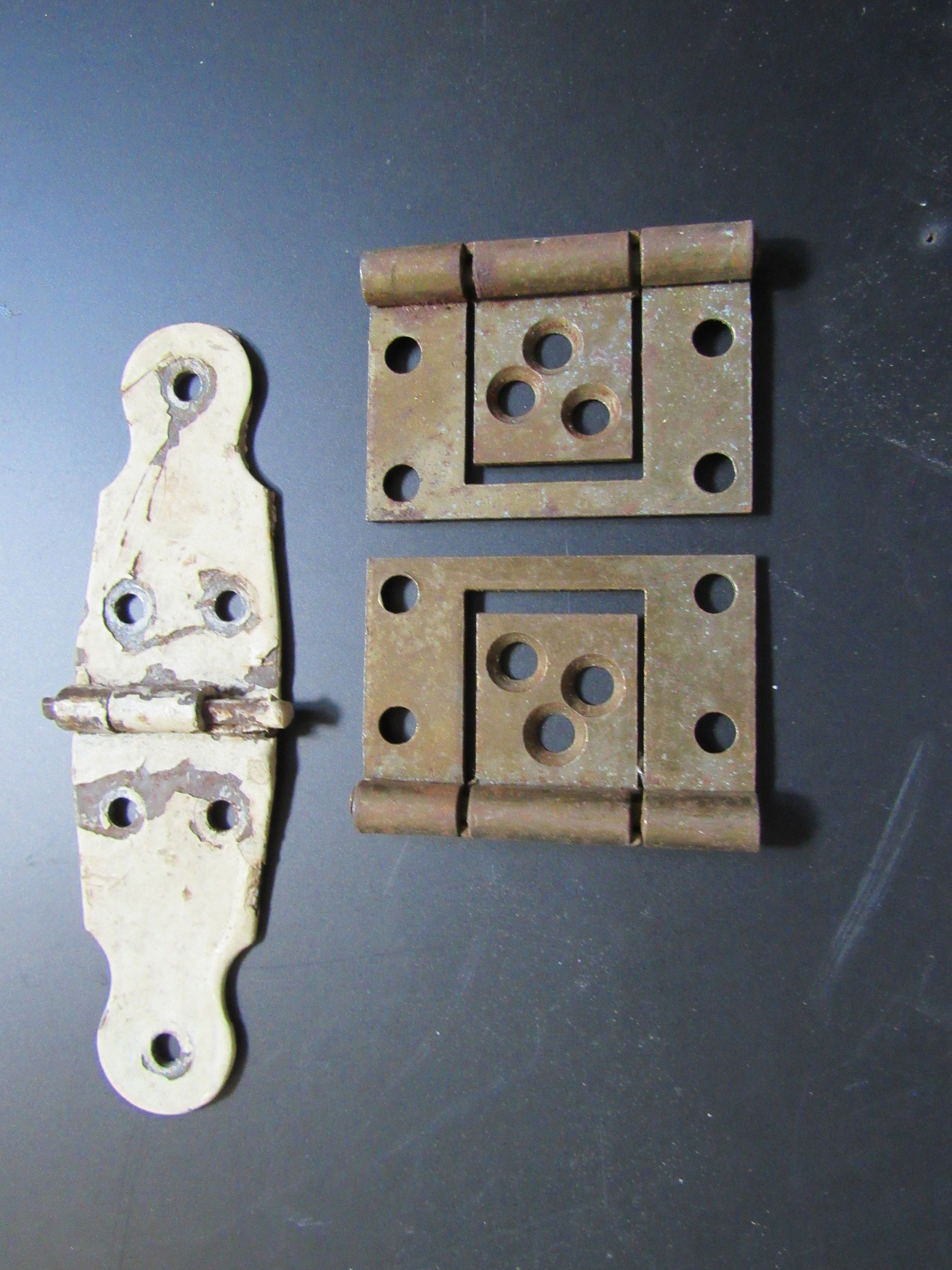 Antique Chipped Paint Hinge/brass Hinge EACH Hardware Crafting Etsy