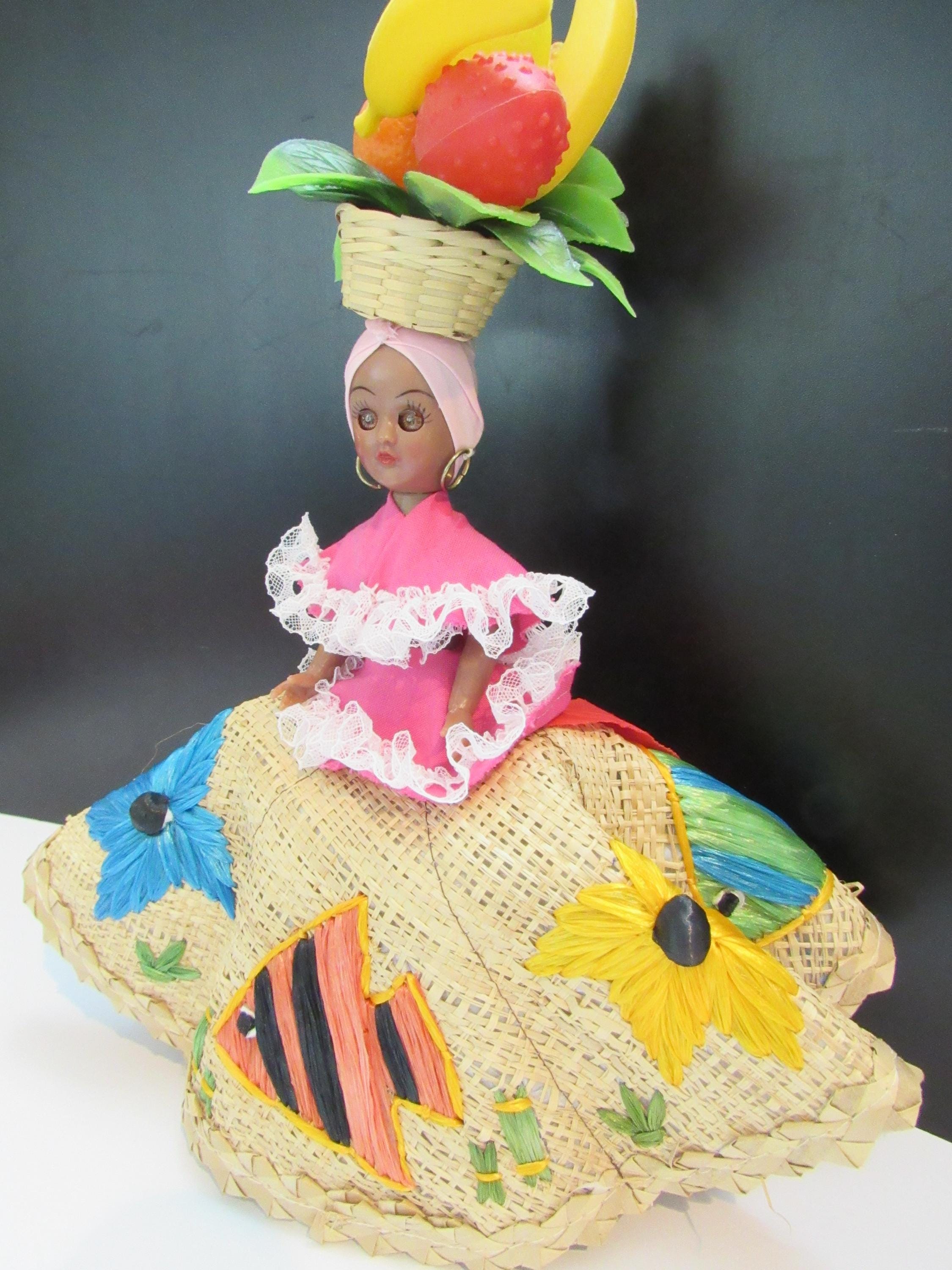 Vintage St Thomas Souvenir Doll: Carmen Miranda Style Fruit Hat - Etsy