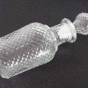 Vintage Pressed Glass Avon Bottle Diamond Pattern With Stopper