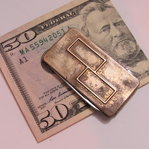 Antique Two-Tone Money Clip Art Deco Vintage Patina