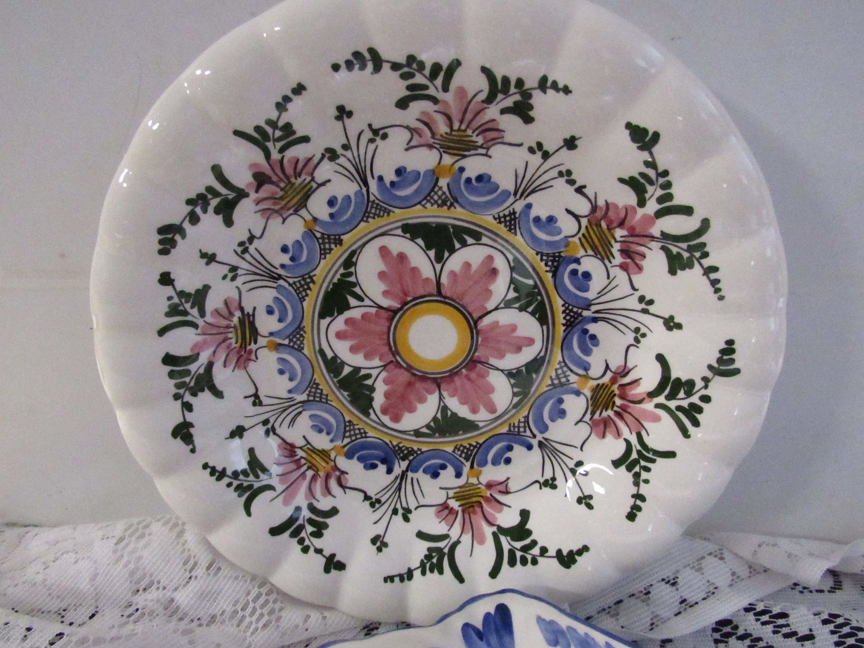 NRMO マニセス焼 スペイン陶器 紳士絵 飾り皿 ウォールディッシュ