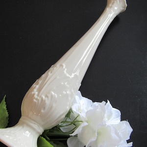 Vintage LENOX FLORENTINE Long Bud Slender Vase Ivory Gold Porcelain Bud Vase