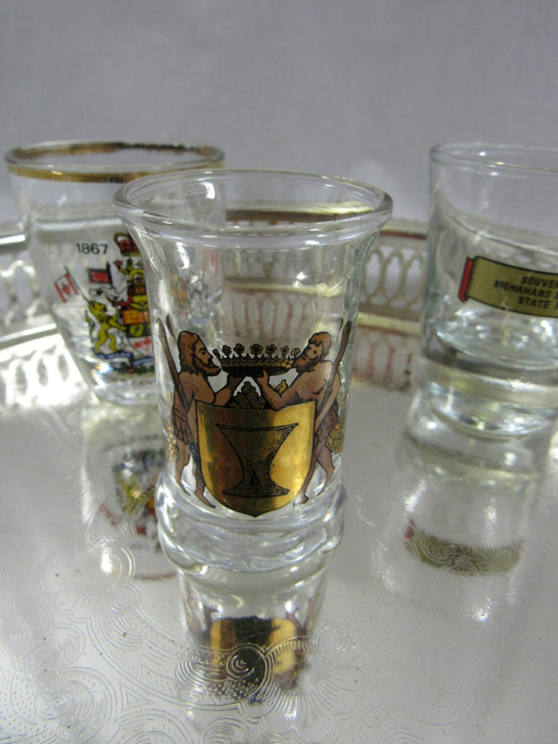Vintage Lot Shot Glasses Set of 3 Souvenir Shot Glasses Canada Etsy