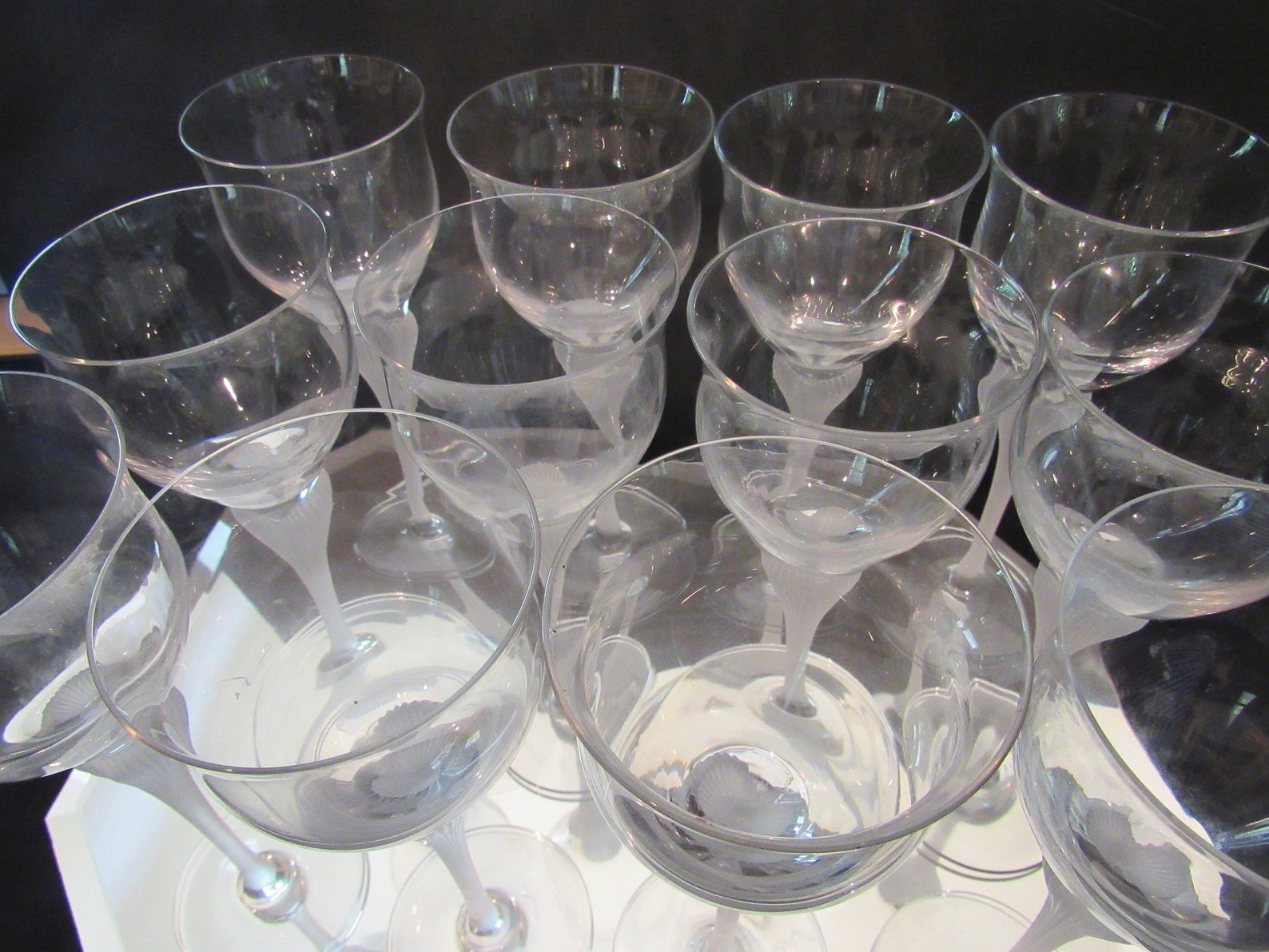 Vintage MIKASA SEA MIST Crystal Wine Glasses Set of 4 Etsy