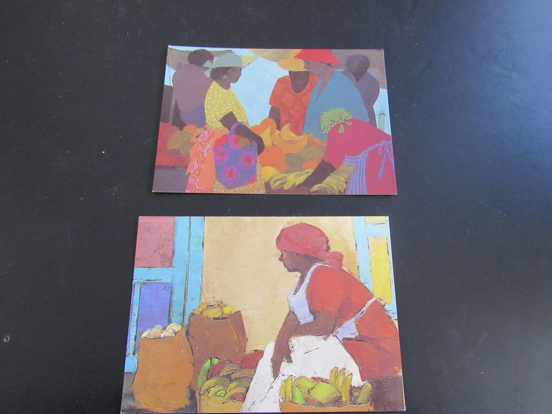 Vintage Caribbean Art Postcards St. Martin French West Indies Etsy
