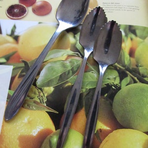 Vintage Grapefruit Citrus Spoons Mid Century  Style EACH Child&#39;s Size Citrus Spoon Stainless Flatware