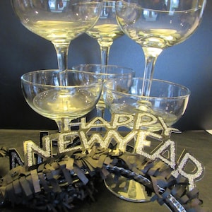 Vintage MCM Coupe Glasses Set of 4, 8 or 10 Mixed Pattern Coupes Craft Cocktails Retro Barware