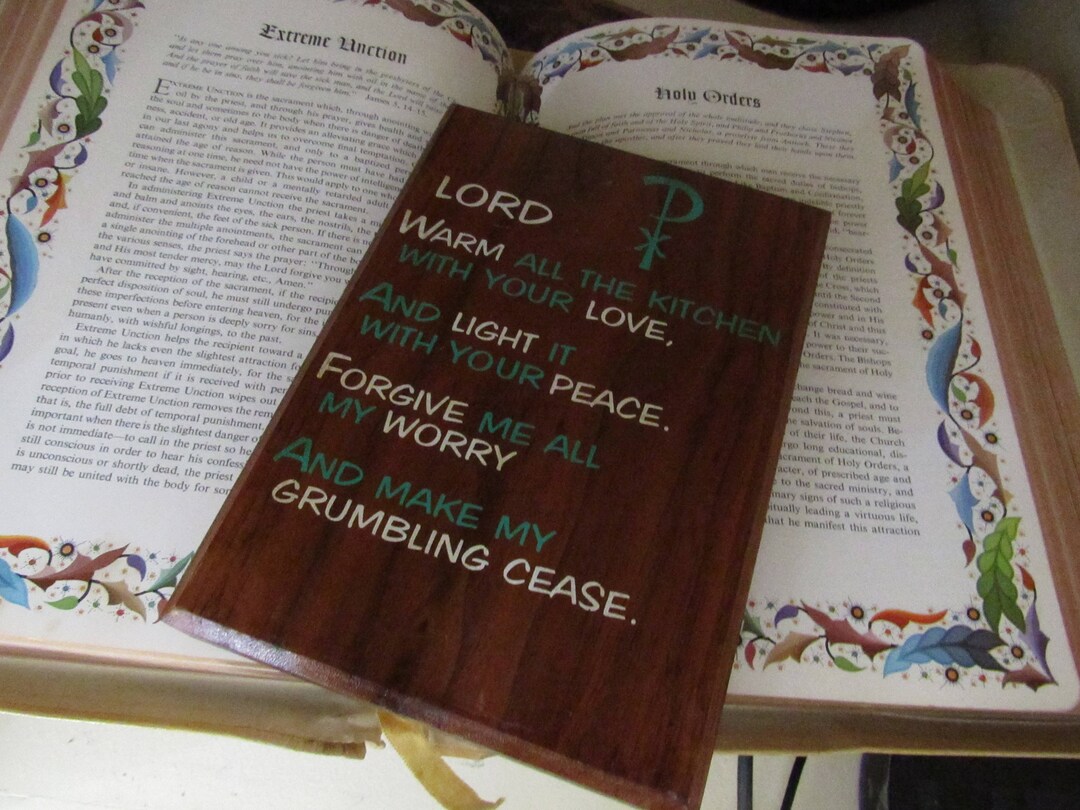 Vintage Rustic Kitchen Prayer Wall Sign Kitschy Wall Plaque Etsy