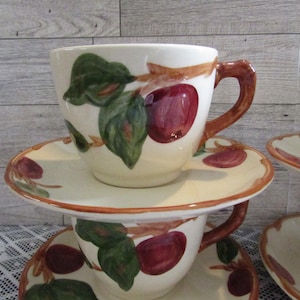 Vintage Franziskaner APPLE Geschirr Teetasse und Untertasse Set JEDER Made in CA