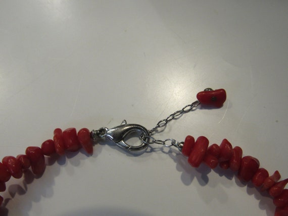 Vintage Red Coral and Mother Pearl Statement Neck… - image 6