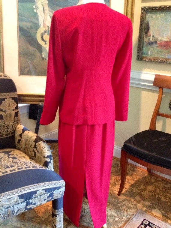 Vintage Red Tailored Evening Suit 1990's - image 3