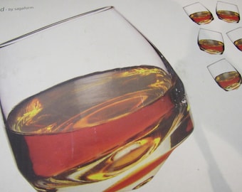 Vintage Set of 6  Rocking Rocks Glasses Sagaform Whiskey Glasses In Original Box