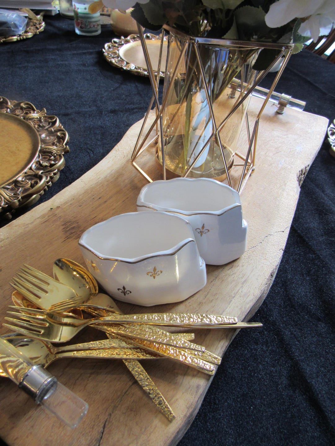 Vintage Porcelain Silverware Caddy Buffet Cutlery Caddy Serving ...