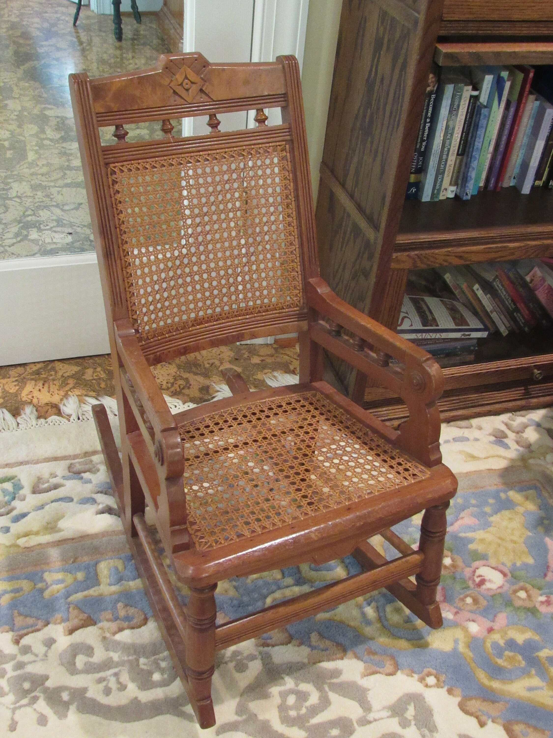 Antique rocking chair with cane seat and back new arrivals