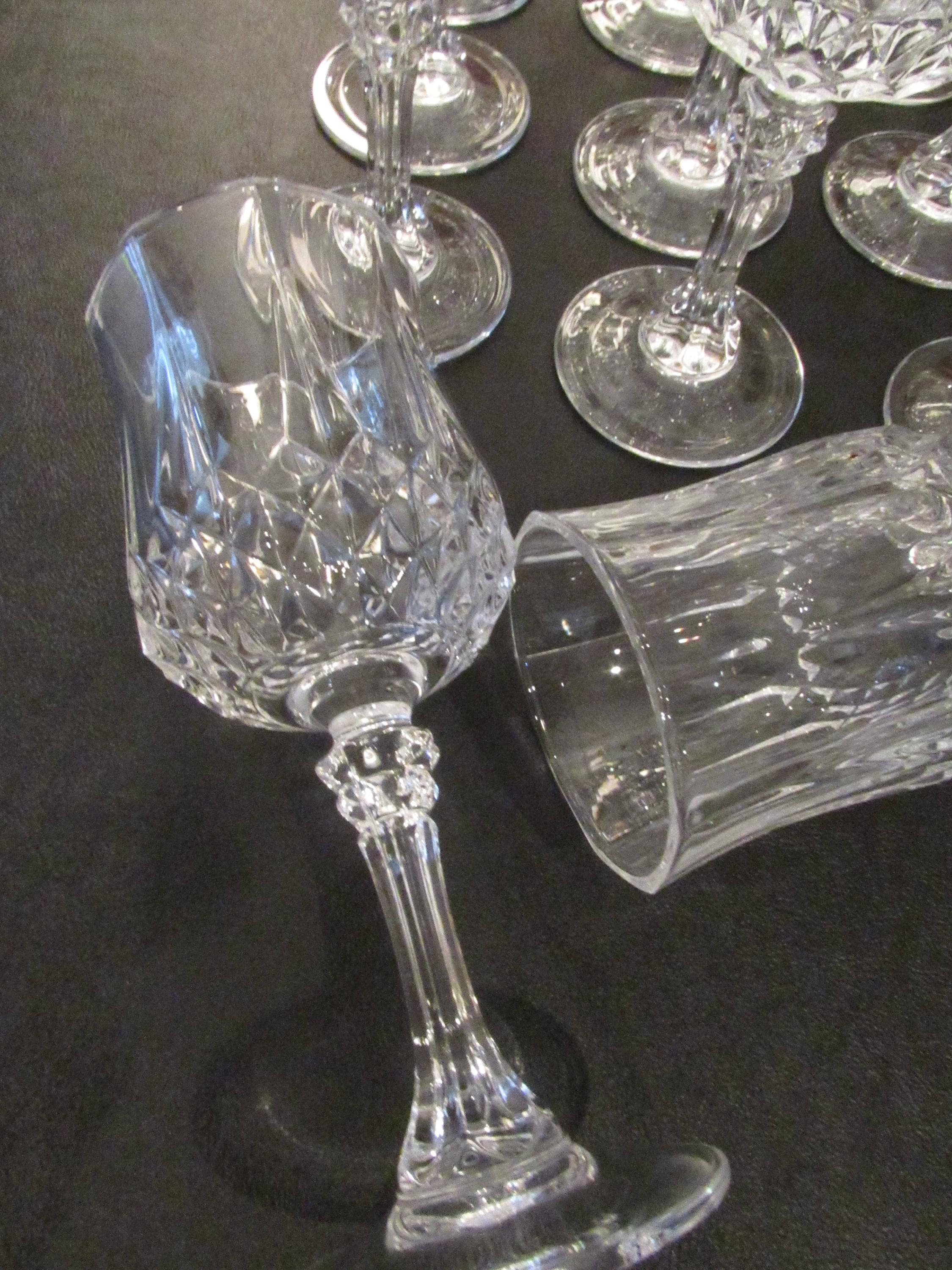 Vintage Lead Crystal Wine Glasses Cristal D' Arques Longchamp in