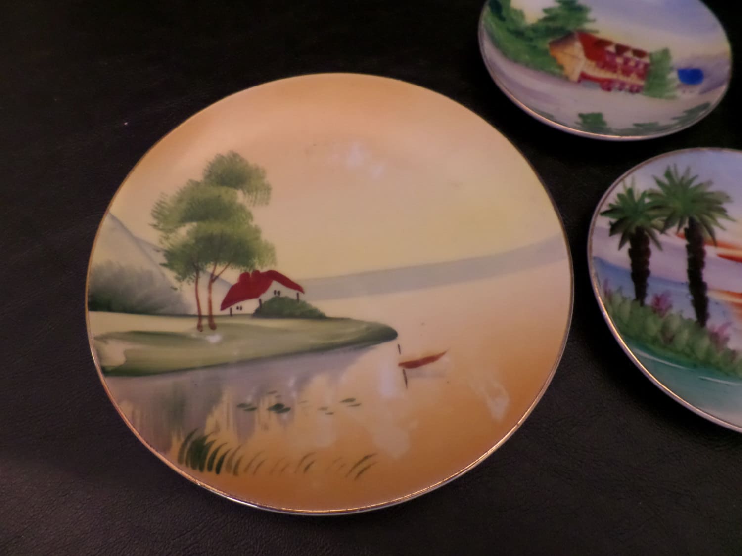 Antique Miniature Hand Painted Plates Porcelain Collectible Plate