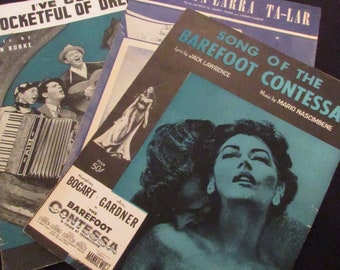 Partitura de piano vintage: Barefoot Contessa, Pocketful of Dreams