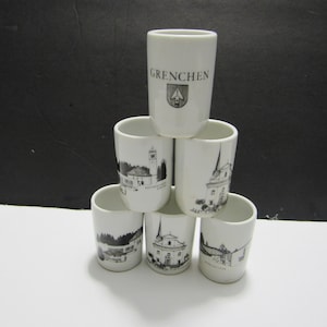 Set di 6 bicchierini da liquore vintage in porcellana tedesca di Altenkunstadt