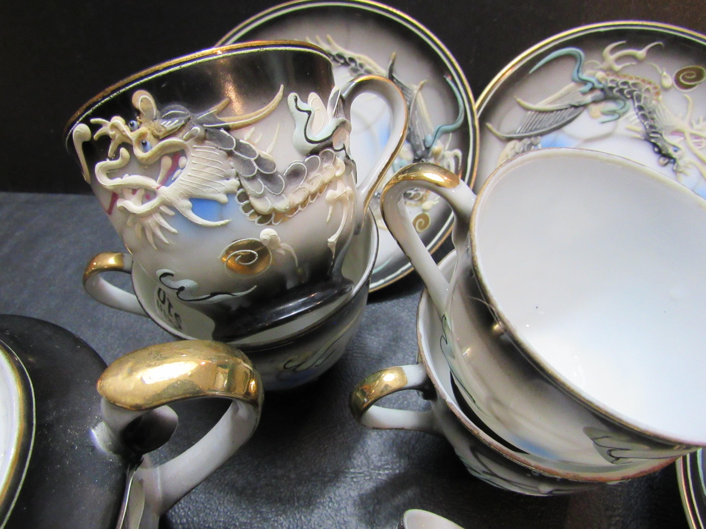 Antique Japanese Dragon Tea Set - Etsy