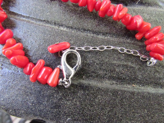 Vintage Red Coral and Mother Pearl Statement Neck… - image 9