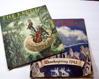 Revista de música vintage THE ETUDE de la década de 1940.