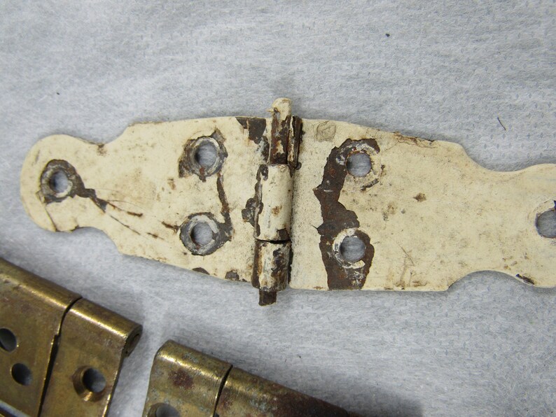 Antique Chipped Paint Hinge/brass Hinge EACH Hardware Crafting Etsy