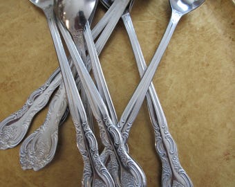 Vintage Iced Tea Spoons Set of 4 Milkshake/Ice Cream Sundae/Smoothie/Parfait Spoon Stainless Steel