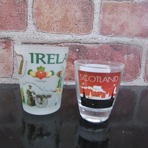 Vintage Souvenir Shot Glass Ireland or Scotland EACH