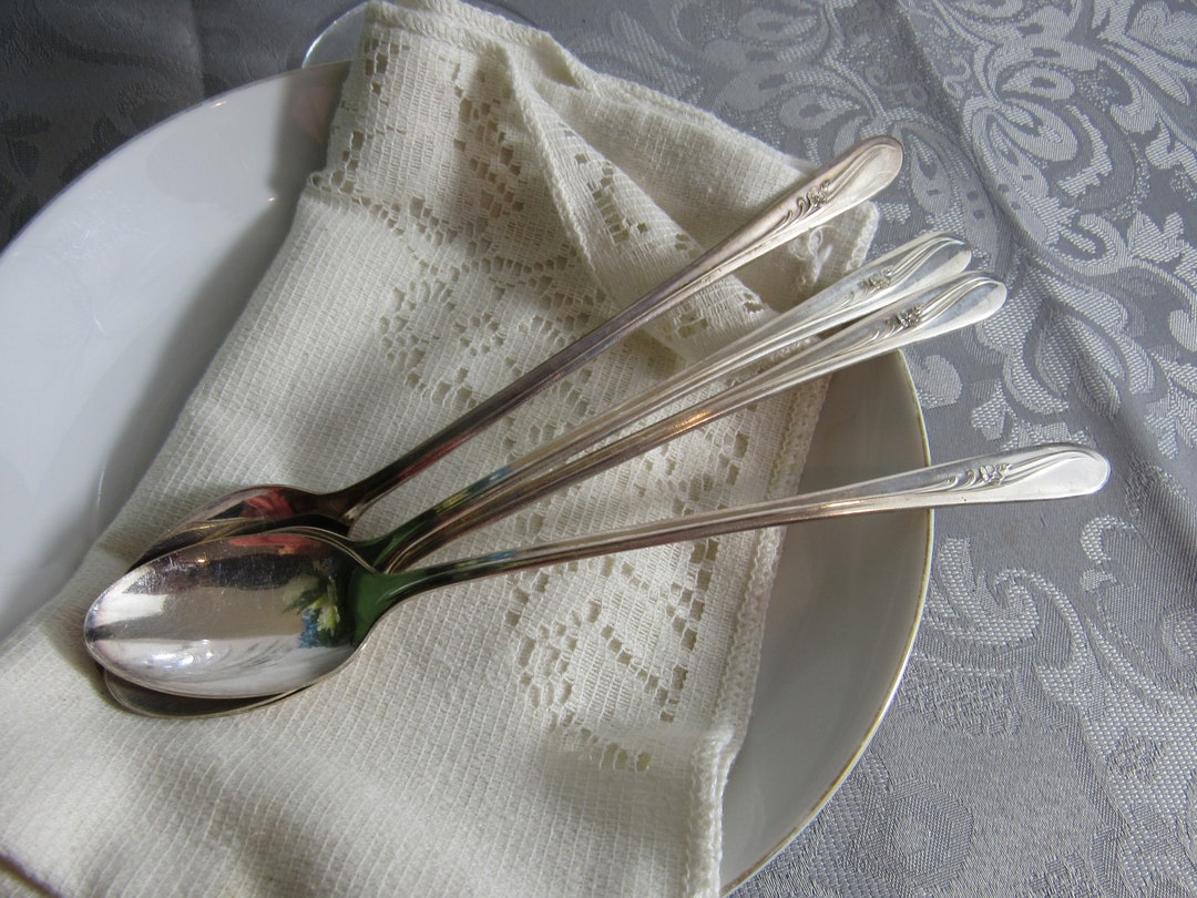 Vintage Silverplate Iced Tea Spoons Set of 4 Milkshake/ice Cream Sundae